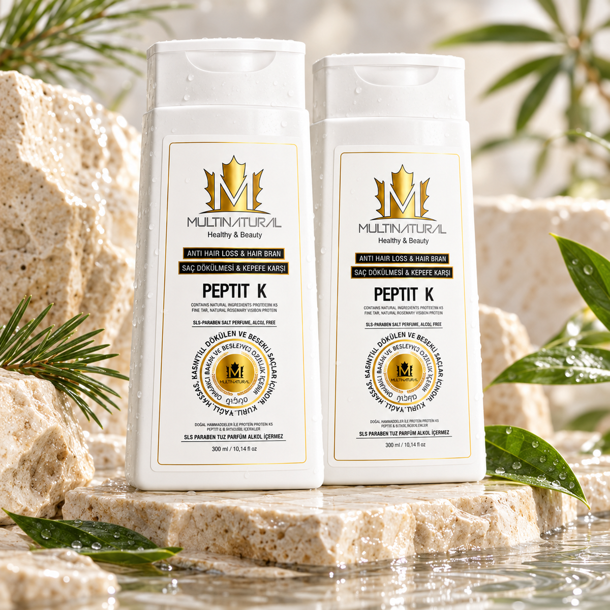 MultiNatural Peptit-K 4in1 Pine Tar Yoğun Kepek ve Dökülme Karşıtı Ultra Destek Şampuanı ( 2x300ml )