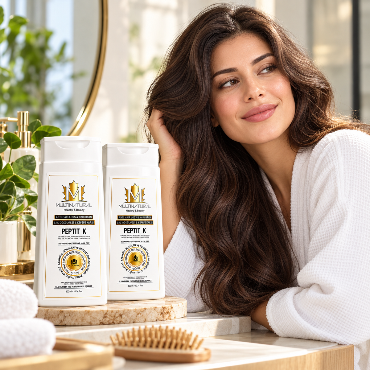 MultiNatural Peptit-K 4in1 Pine Tar Yoğun Kepek ve Dökülme Karşıtı Ultra Destek Şampuanı ( 2x300ml )