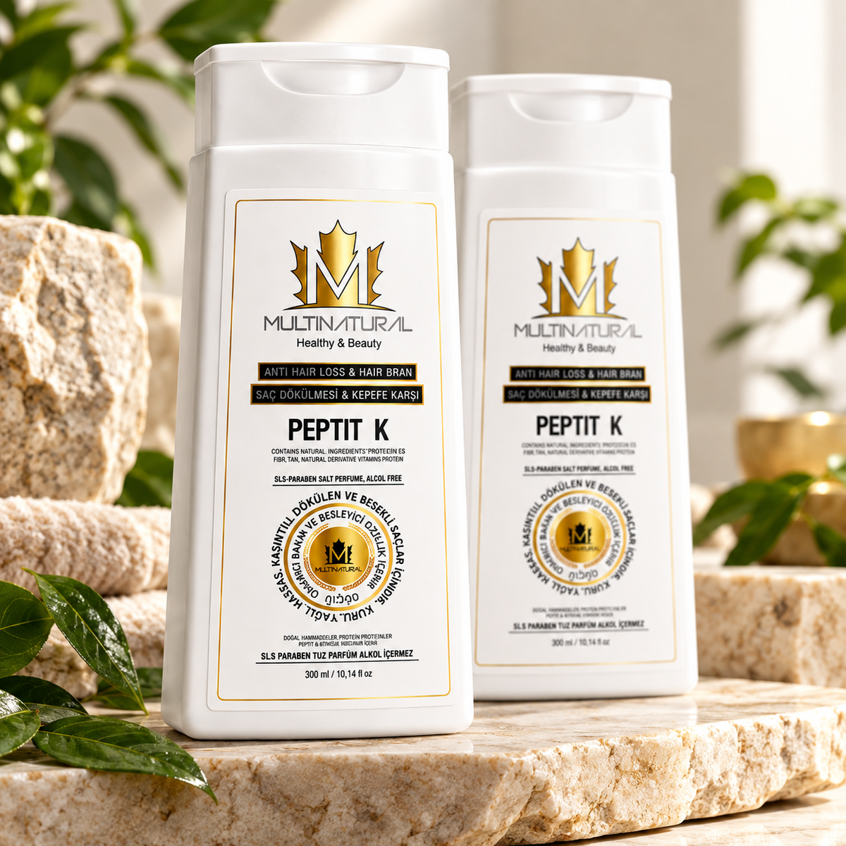 MultiNatural Peptit-K 4in1 Pine Tar Yoğun Kepek ve Dökülme Karşıtı Ultra Destek Şampuanı ( 2x300ml )