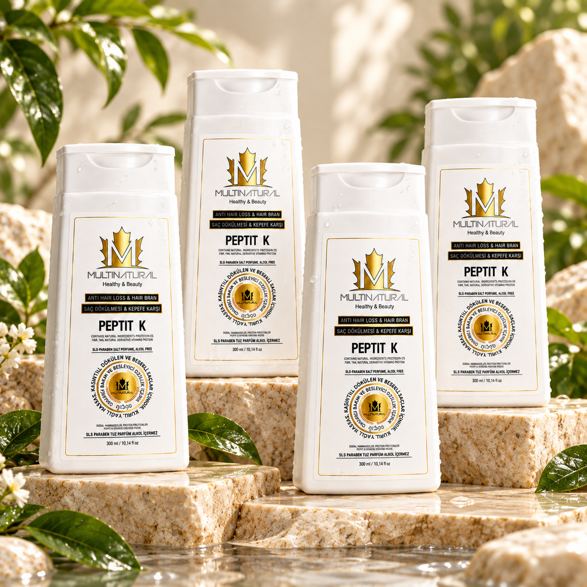MultiNatural Peptit-Pine Tar Yoğun Kepek ve Dökülme Karşıtı Ultra Destek Şampuanı (4x300ml)