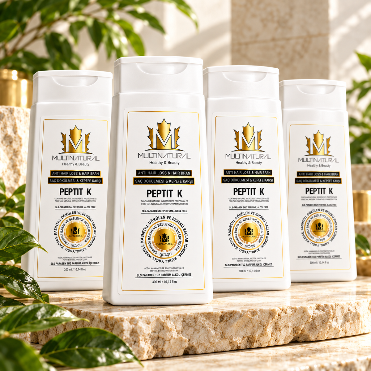 MultiNatural Peptit-Pine Tar Yoğun Kepek ve Dökülme Karşıtı Ultra Destek Şampuanı (4x300ml)
