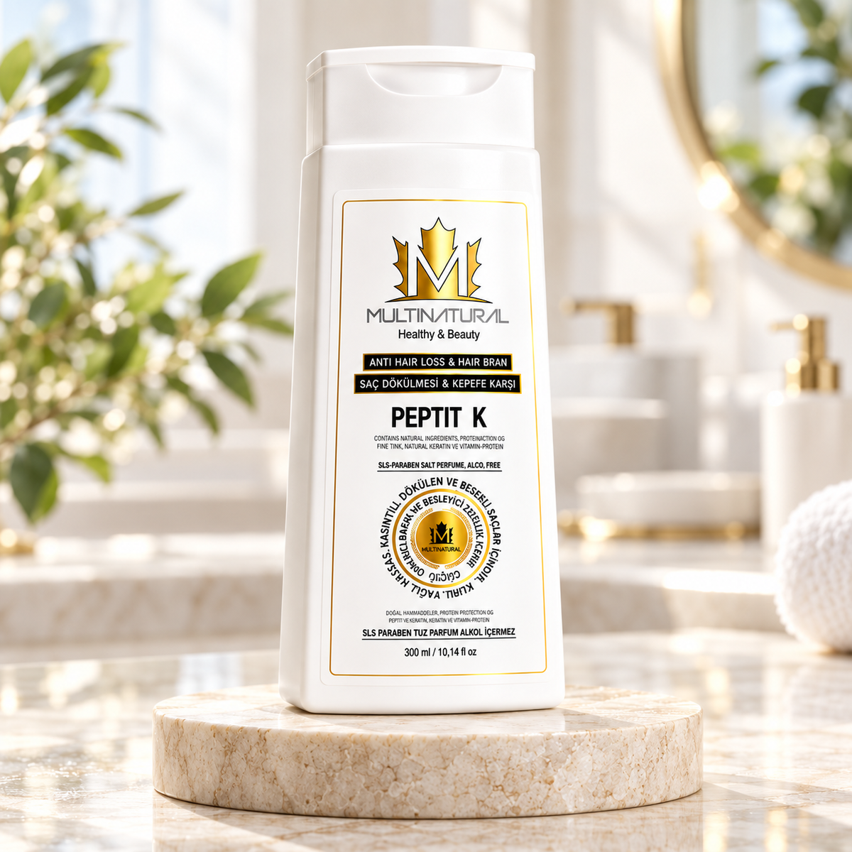 PEPTIT-K Ultra Yoğun Kepek , Kaşıntı ve Hasas Saçlar İçin Destek Şampuanı 4in1 Pine Tar 300Ml 2 ADET (Kısa Süreli)