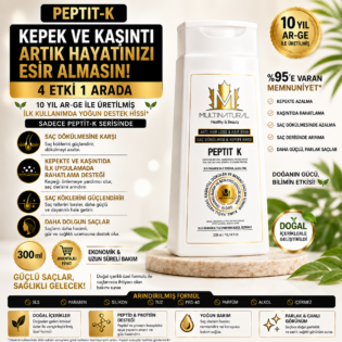 PEPTIT-K Ultra Yoğun Kepek , Kaşıntı ve Hasas  Saçlar İçin  Destek Şampuanı 4in1 Pine Tar 300Ml 2 ADET (Kısa Süreli)