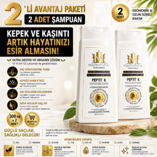 MultiNatural Peptit-K 4in1 Pine Tar Yoğun Kepek ve Dökülme Karşıtı Ultra Destek Şampuanı ( 2x300ml )